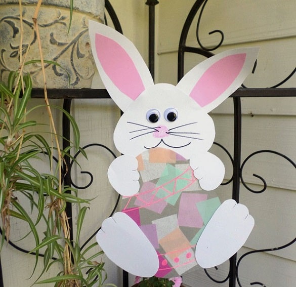 Bunny Holding an Easter Egg Suncatcher - Crafty Morning