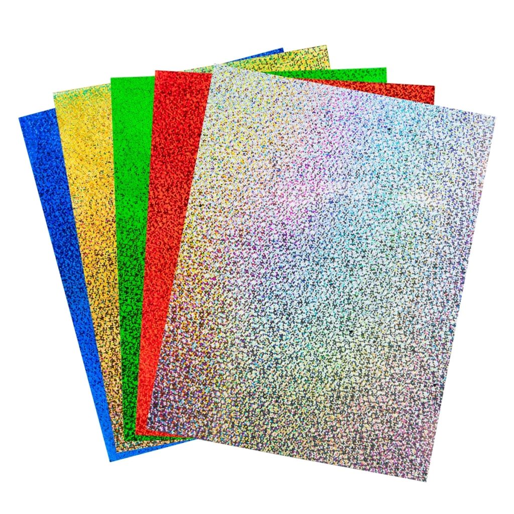 YYQTGG Cold Laminate Sheet, 50 Pieces BOPP Glittering Effects Holographic  Sticker Paper for Decoration Holographic Laminate Sheets Self Adhesive