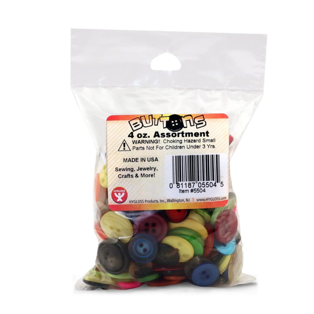 Hygloss Products Bucket O Assorted Buttons for Arts and Crafts, 50-Pounds
