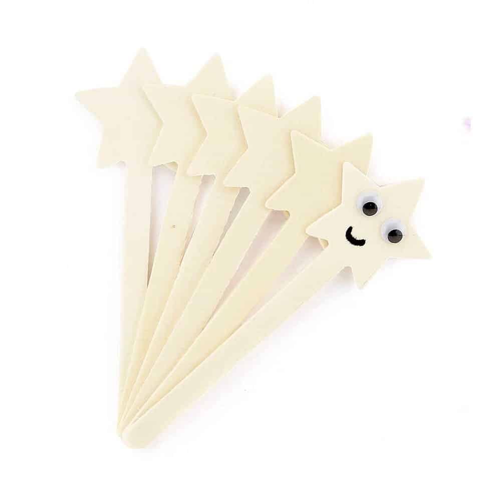 Wood Die-Cut Craft Sticks, People Heart Stars Popsticks