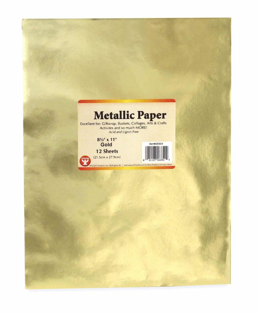Hygloss Products Metallic Foil Paper Sheets - 10 x 13 inch, 50 Sheets - Gold