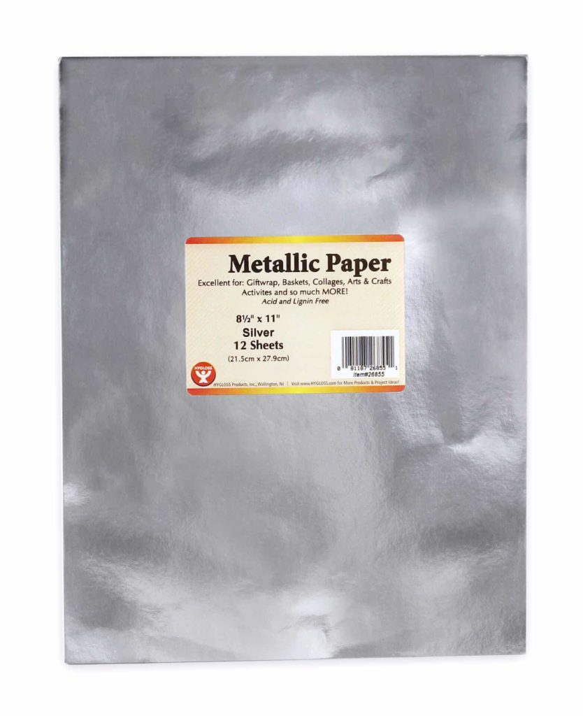 Hygloss Metallic Foil Paper Sheet 8.5 x 11 Assorted, 16 Sheets/Pkg.